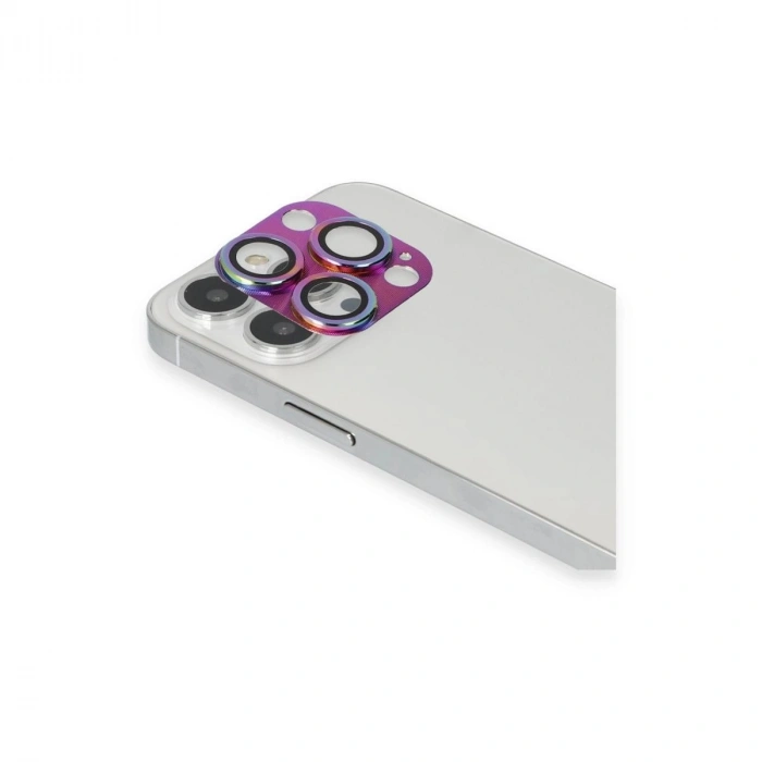 MARSİLYAN™- Apple İphone 13 Pro Max Pers Alüminyum Kamera Lens - Rainbow