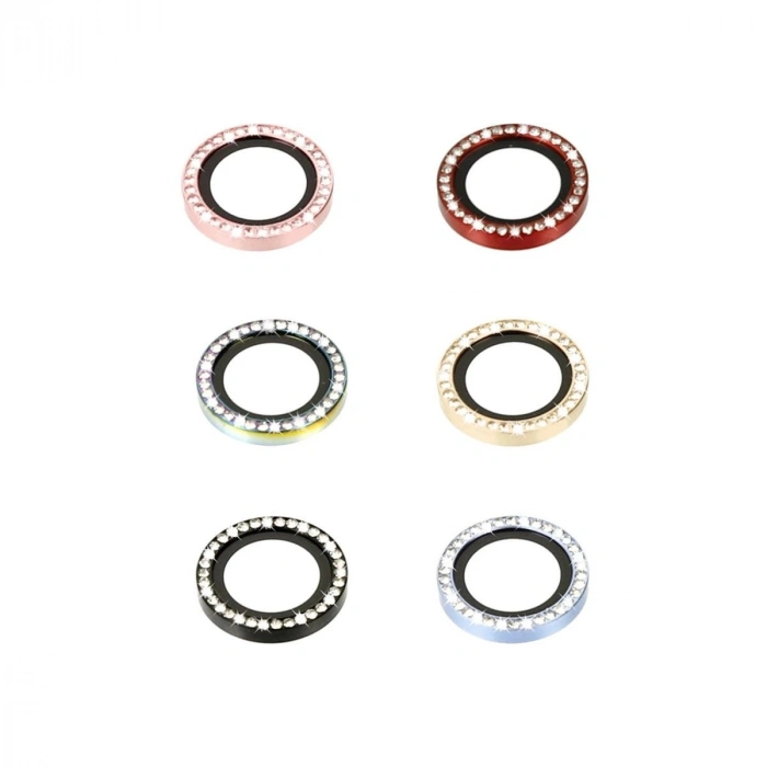 MARSİLYAN™- Apple İphone 14 Diamond Kamera Lens - Kırmızı