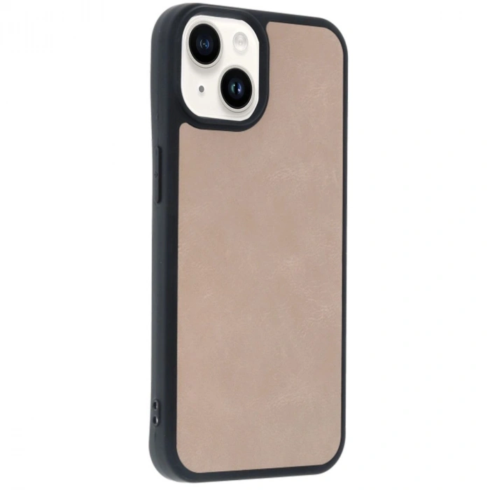 MARSİLYAN™- Apple İphone 14 Kılıf Aras Deri Kapak - Pudra