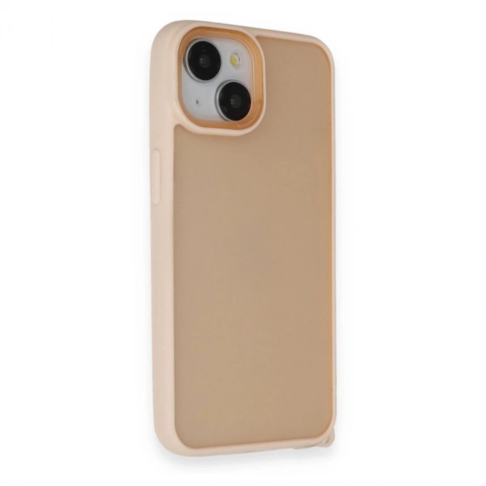 MARSİLYAN™- Apple İphone 14 Kılıf Elegant Kapak - Pudra
