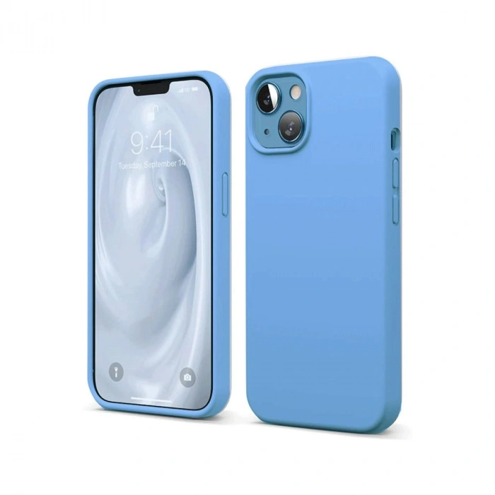 MARSİLYAN™- Apple İphone 14 Kılıf First Silikon - Mavi