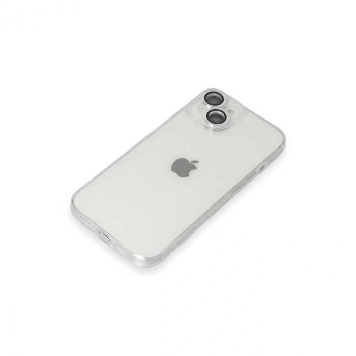 MARSİLYAN™- Apple İphone 14 Kılıf Luko Lens Silikon - Gümüş