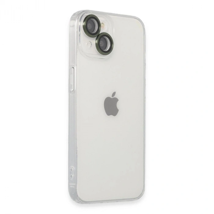 MARSİLYAN™- Apple İphone 14 Kılıf Luko Lens Silikon - Yeşil