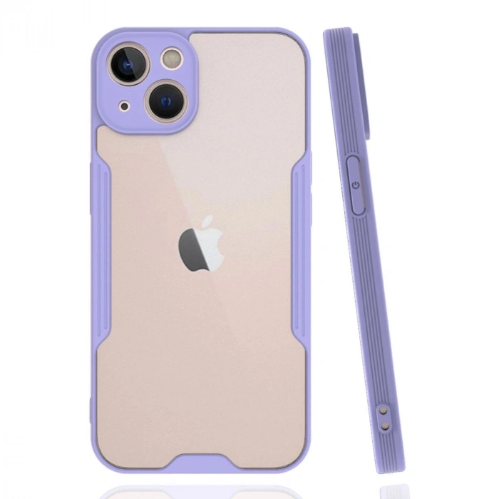 MARSİLYAN™- Apple İphone 14 Kılıf Platin Silikon - Lila