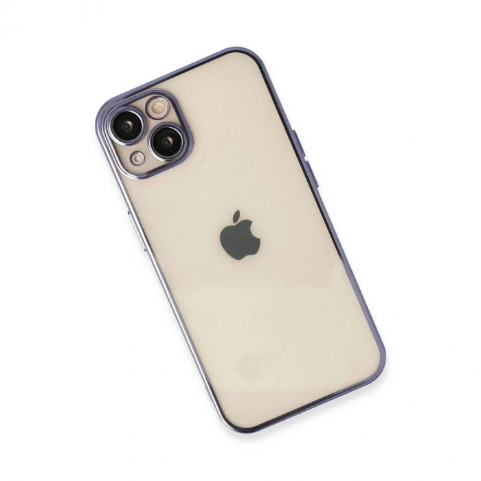 MARSİLYAN™- Apple İphone 14 Kılıf Razer Lensli Silikon - Mor