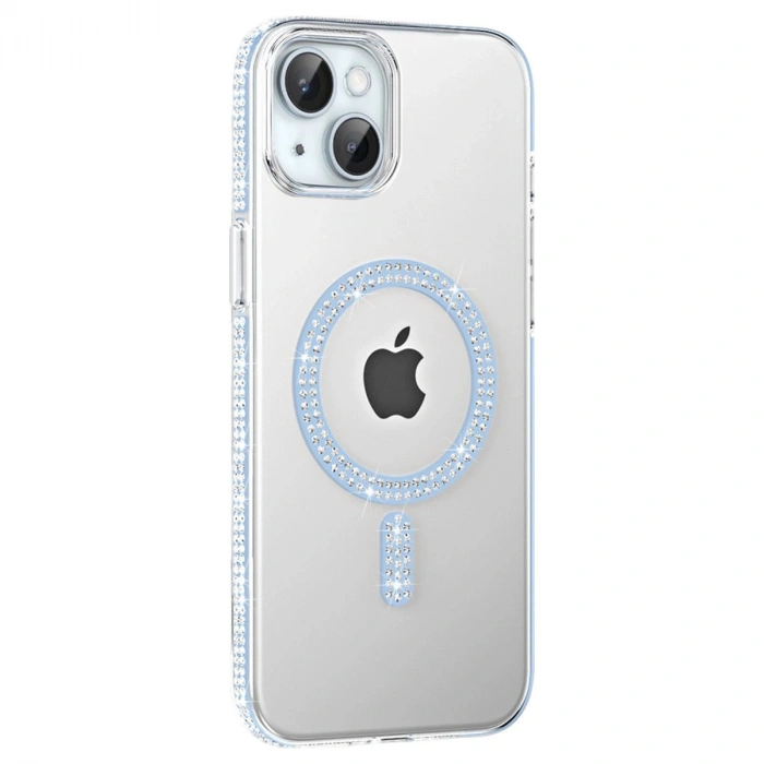 MARSİLYAN™-  Apple İphone 14 Move Taşlı Magsafe Kapak - Mavi
