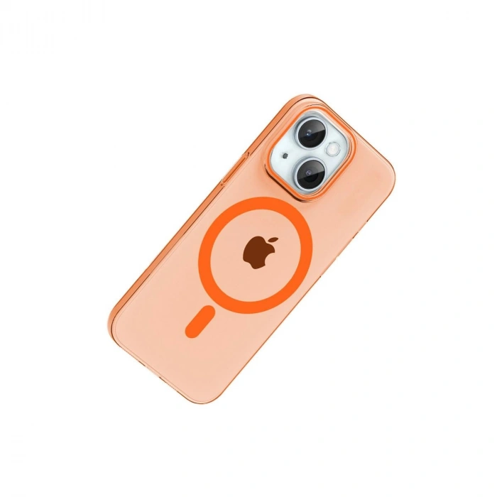 MARSİLYAN™-  Apple İphone 14 Pc Blank Magsafe Kapak - Turuncu