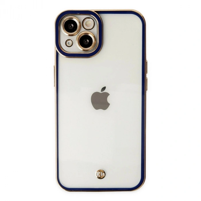 MARSİLYAN™- Apple İphone 14 Plus Kılıf Liva Lens Silikon - Mavi
