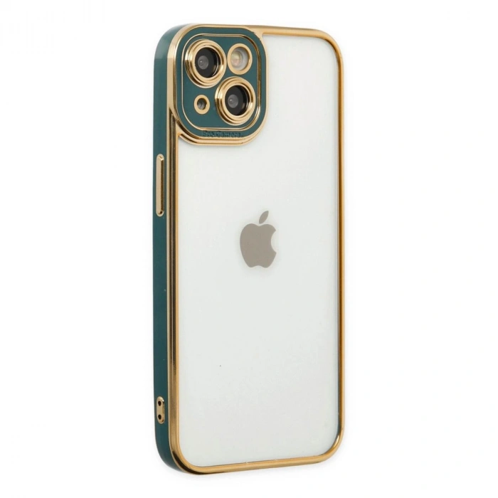 MARSİLYAN™- Apple İphone 14 Plus Kılıf Liva Lens Silikon - Yeşil