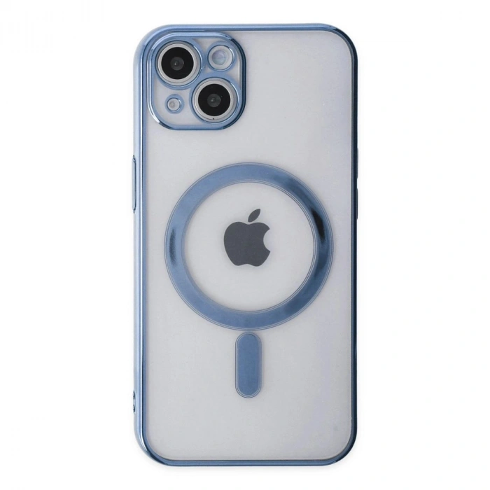 MARSİLYAN™- Apple İphone 14 Plus Kılıf Magneticsafe Lazer Silikon - Sierra Blue