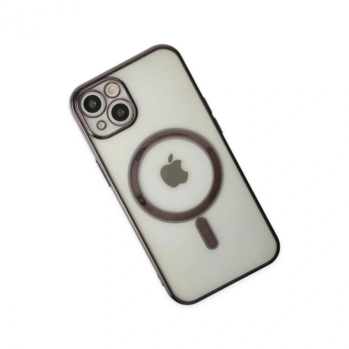 MARSİLYAN™- Apple İphone 14 Plus Kılıf Magneticsafe Lazer Silikon - Siyah
