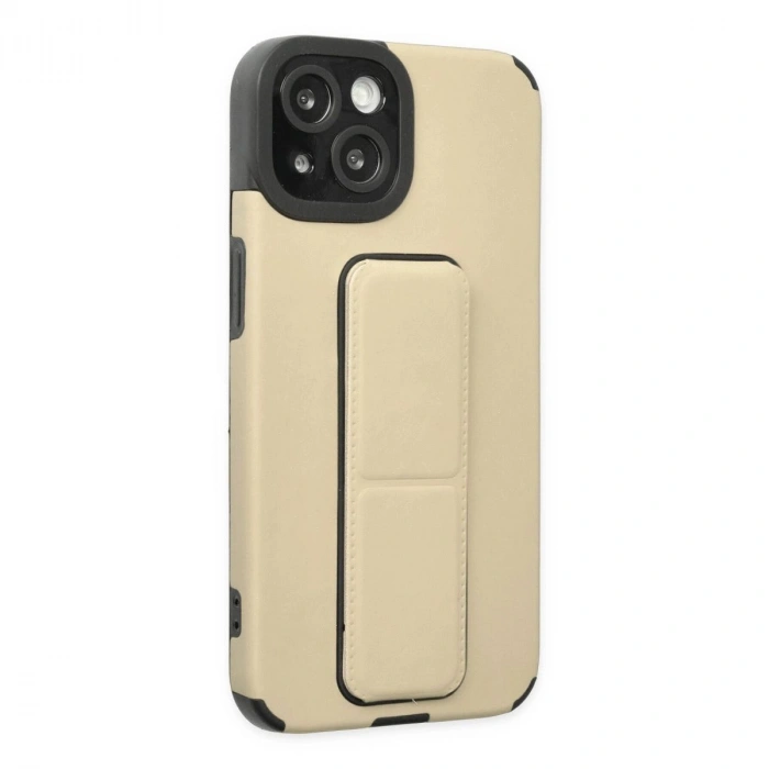 MARSİLYAN™- Apple İphone 14 Plus Kılıf Mega Standlı Silikon - Gold