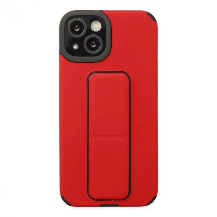 MARSİLYAN™- Apple İphone 14 Plus Kılıf Mega Standlı Silikon - Kırmızı