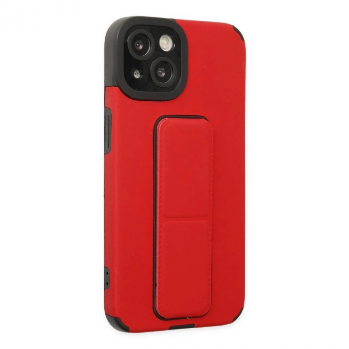 MARSİLYAN™- Apple İphone 14 Plus Kılıf Mega Standlı Silikon - Kırmızı