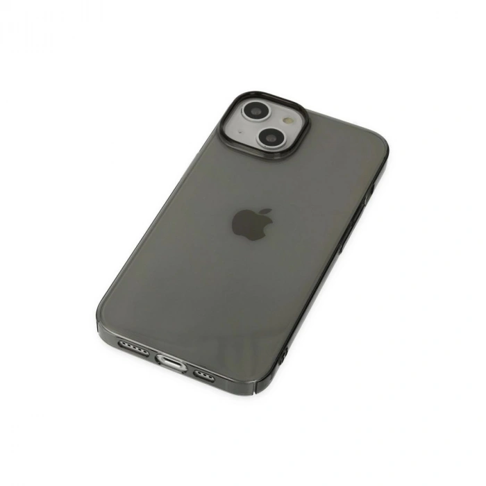 MARSİLYAN™- Apple İphone 14 Plus Kılıf Pc Sert Şeffaf Kapak - Siyah