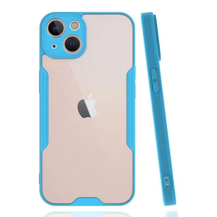 MARSİLYAN™- Apple İphone 14 Plus Kılıf Platin Silikon - Mavi