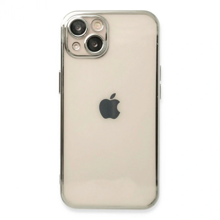 MARSİLYAN™- Apple İphone 14 Plus Kılıf Razer Lensli Silikon - Gümüş