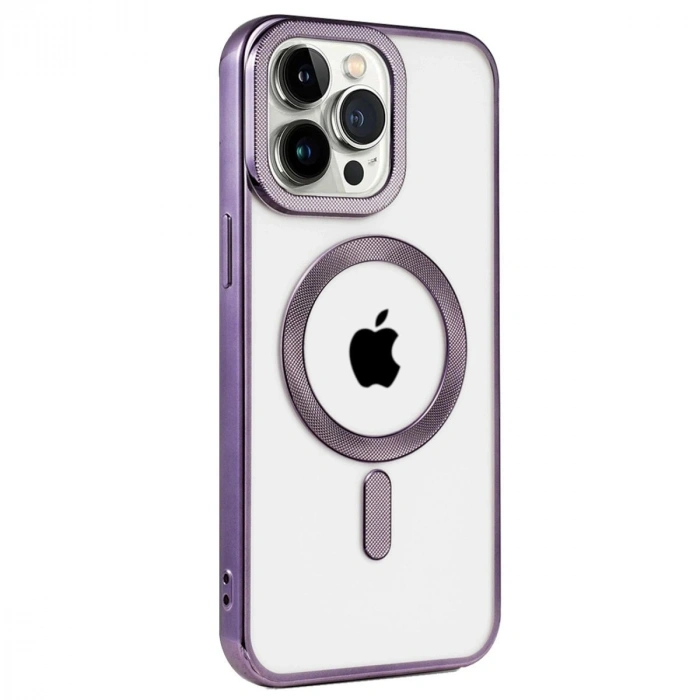 MARSİLYAN™- Apple İphone 14 Pro Kılıf Kronos Magsafe Kapak - Derin Mor