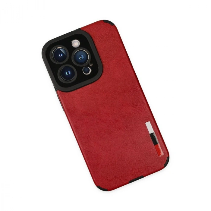 MARSİLYAN™- Apple İphone 14 Pro Kılıf Loop Deri Silikon - Kırmızı