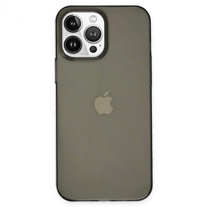 MARSİLYAN™- Apple İphone 14 Pro Kılıf Pc Sert Şeffaf Kapak - Siyah