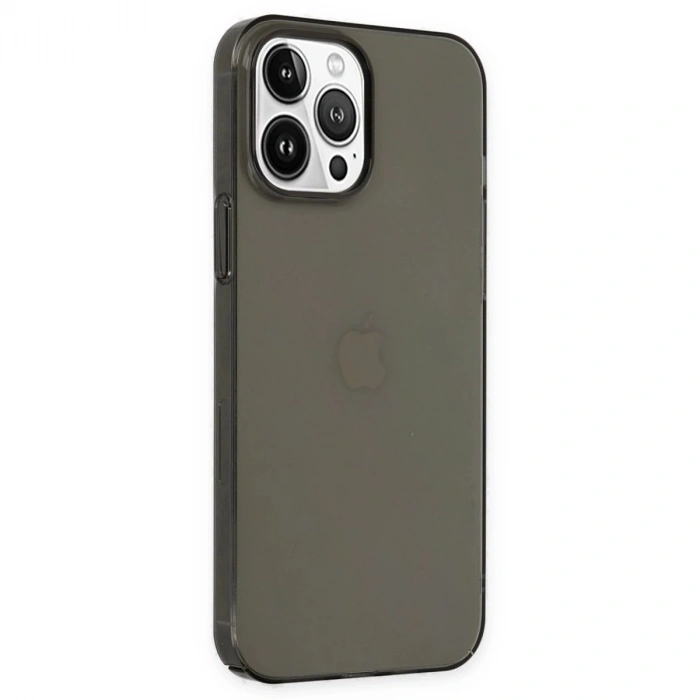 MARSİLYAN™- Apple İphone 14 Pro Kılıf Pc Sert Şeffaf Kapak - Siyah