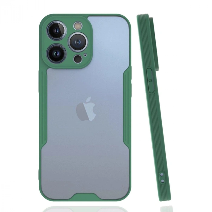 MARSİLYAN™- Apple İphone 14 Pro Kılıf Platin Silikon - Yeşil