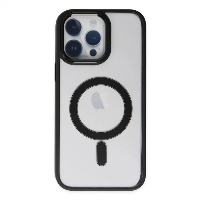 MARSİLYAN™- Apple İphone 14 Pro Kılıf Room Magneticsafe Silikon - Siyah