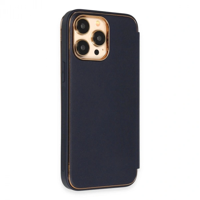 MARSİLYAN™- Apple İphone 14 Pro Max Kılıf Dolpin Kapaklı - Lacivert