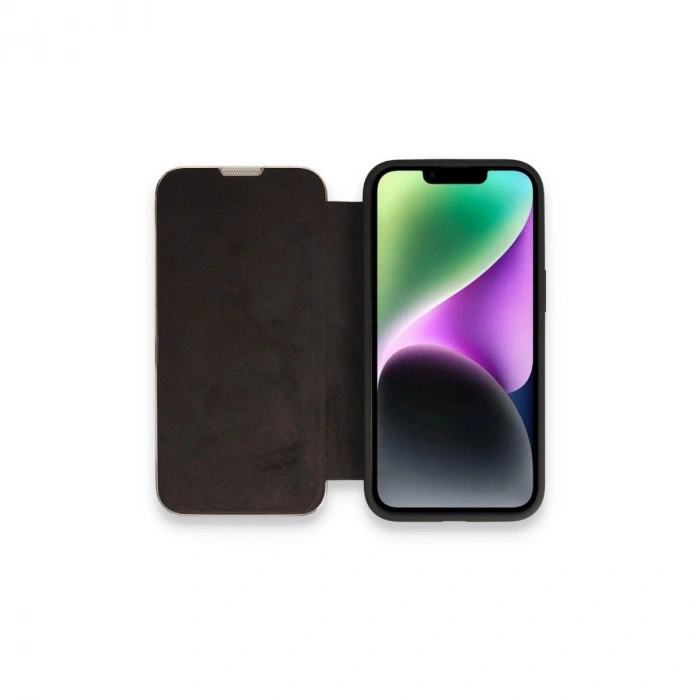 MARSİLYAN™- Apple İphone 14 Pro Max Kılıf Dolpin Kapaklı - Siyah