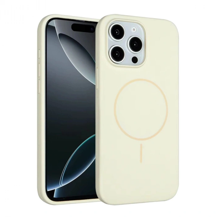 MARSİLYAN™-  Apple İphone 14 Pro Max Kılıf Jully Magsafe Kapak - Bej