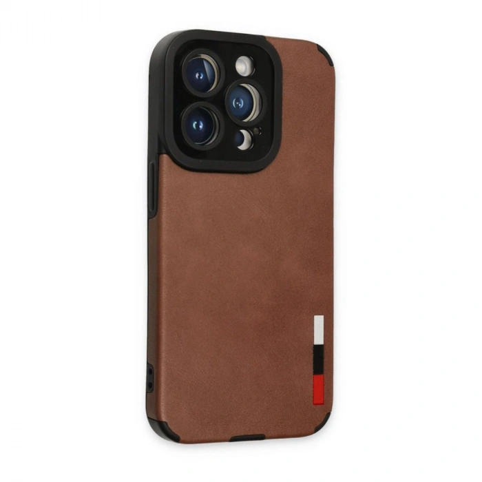 MARSİLYAN™- Apple İphone 14 Pro Max Kılıf Loop Deri Silikon - Kahverengi