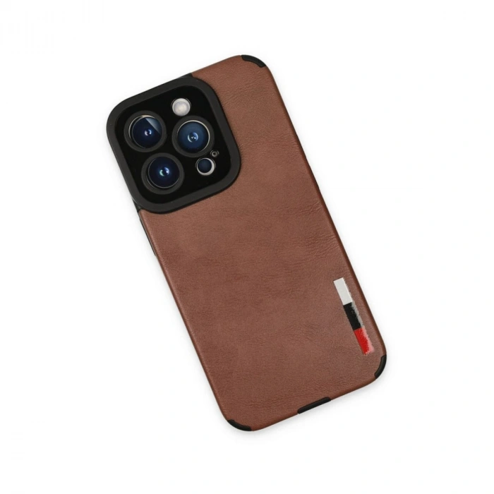 MARSİLYAN™- Apple İphone 14 Pro Max Kılıf Loop Deri Silikon - Kahverengi