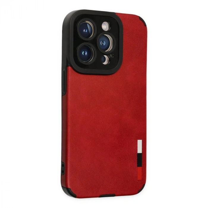 MARSİLYAN™- Apple İphone 14 Pro Max Kılıf Loop Deri Silikon - Kırmızı