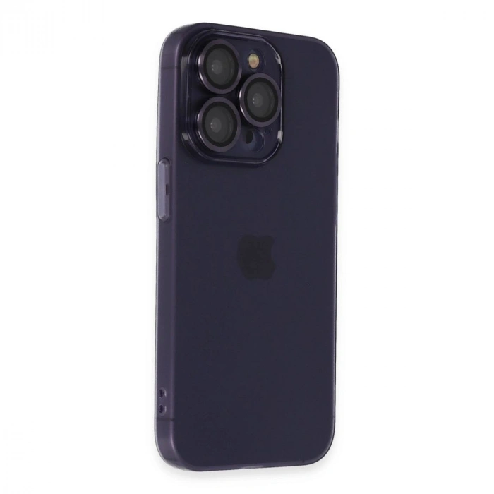 MARSİLYAN™- Apple İphone 14 Pro Max Kılıf Luko Lens Silikon - Derin Mor