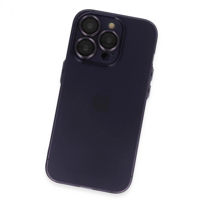MARSİLYAN™- Apple İphone 14 Pro Max Kılıf Luko Lens Silikon - Derin Mor