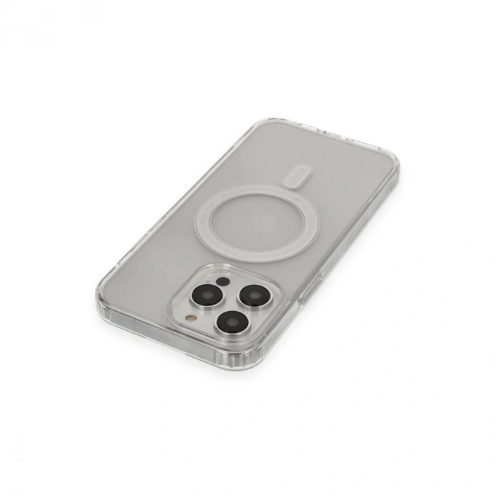 MARSİLYAN™- Apple İphone 14 Pro Max Kılıf Matte Şeffaf Magneticsafe - Şeffaf