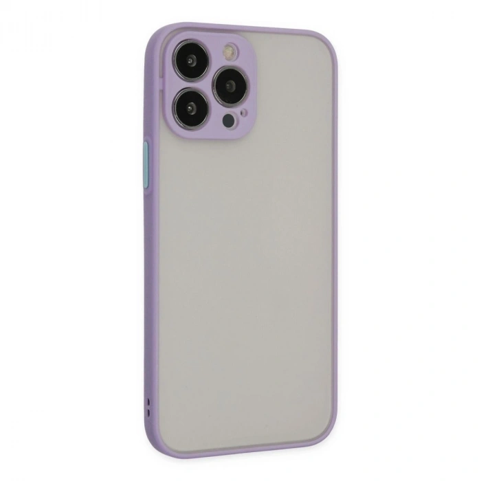 MARSİLYAN™- Apple İphone 14 Pro Max Kılıf Montreal Silikon Kapak - Mor