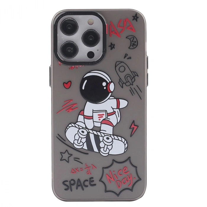 MARSİLYAN™- Apple İphone 14 Pro Max Kılıf Prada Desenli Kapak - Prada Siyah - 1