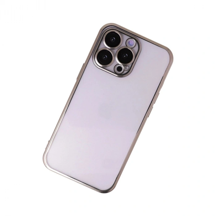 MARSİLYAN™- Apple İphone 14 Pro Max Kılıf Razer Lensli Silikon - Gold