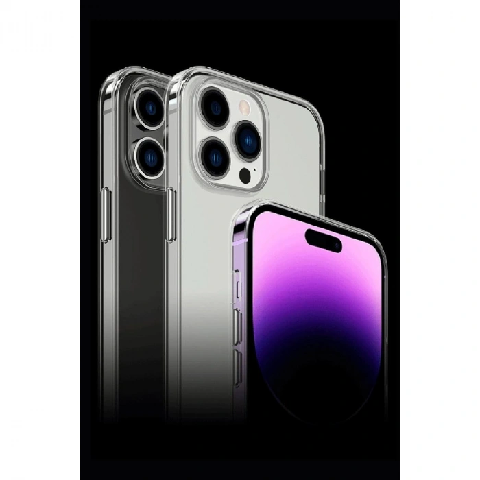 MARSİLYAN™- Apple İphone 14 Pro Max Kılıf Tron Şeffaf Magsafe Kapak - Şeffaf