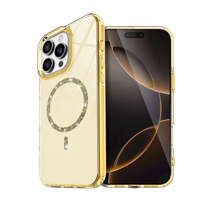 MARSİLYAN™- Apple İphone 14 Pro Max Live Diamond Magsafe Kapak - Sarı