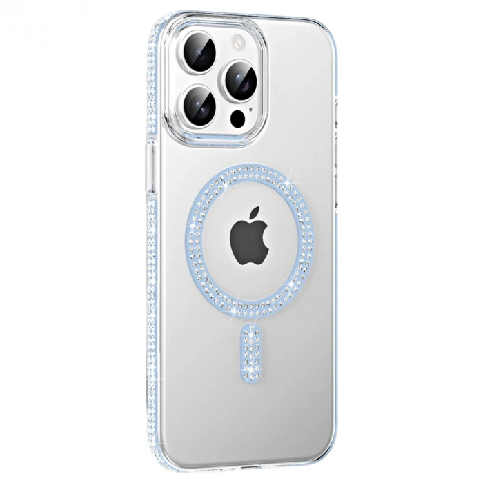 MARSİLYAN™-  Apple İphone 14 Pro Max Move Taşlı Magsafe Kapak - Mavi