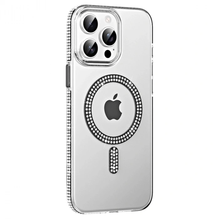 MARSİLYAN™-  Apple İphone 14 Pro Max Move Taşlı Magsafe Kapak - Siyah