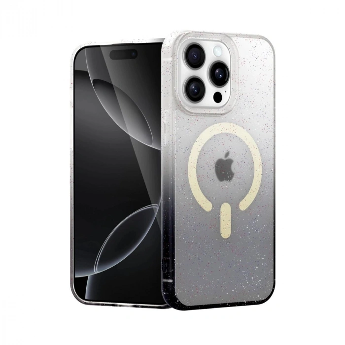 MARSİLYAN™- Apple İphone 14 Pro Max Pummel Shiny Magsafe Kapak - Siyah