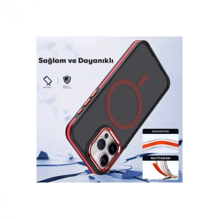 MARSİLYAN™-  Apple İphone 14 Pro Max Winner Magsafe Kapak - Derin Mor