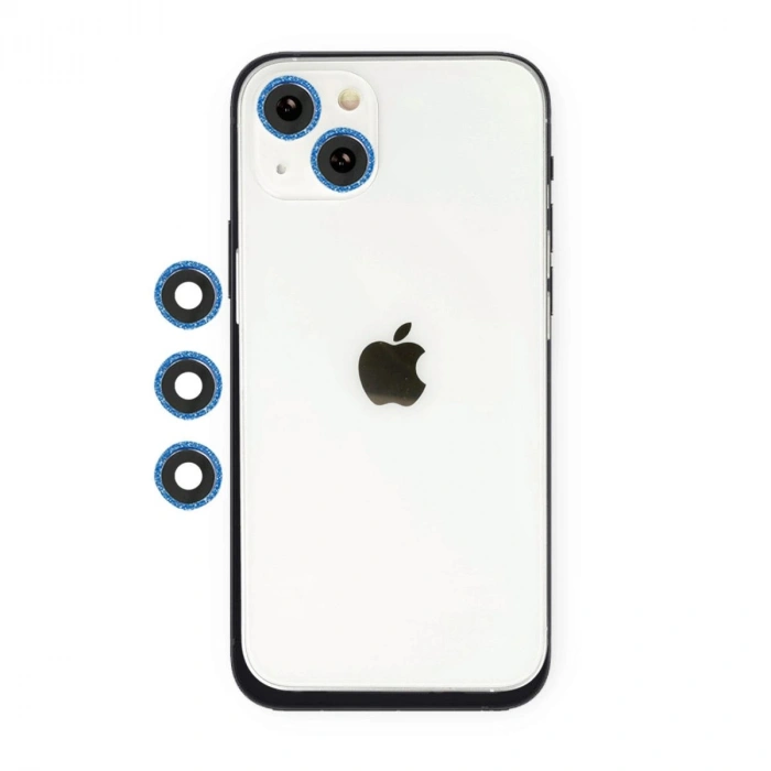 MARSİLYAN™- Apple İphone 14 Shine Kamera Lens - Mavi