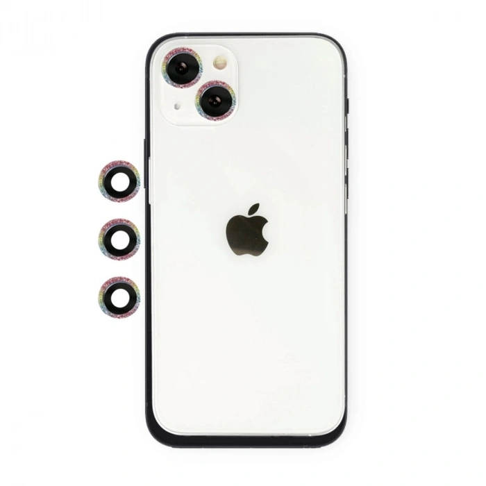 MARSİLYAN™- Apple İphone 14 Shine Kamera Lens - Rainbow