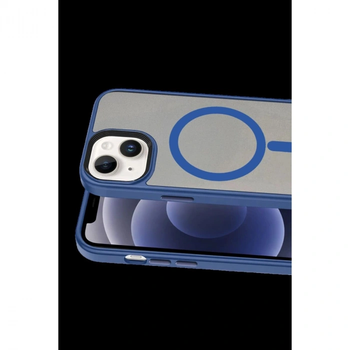MARSİLYAN™-  Apple İphone 15 Megane Magsafe Kapak - Lacivert