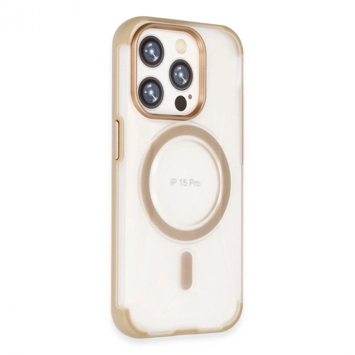 MARSİLYAN™-  Apple İphone 15 Pro Hilton Magsafe Kapak - Gold