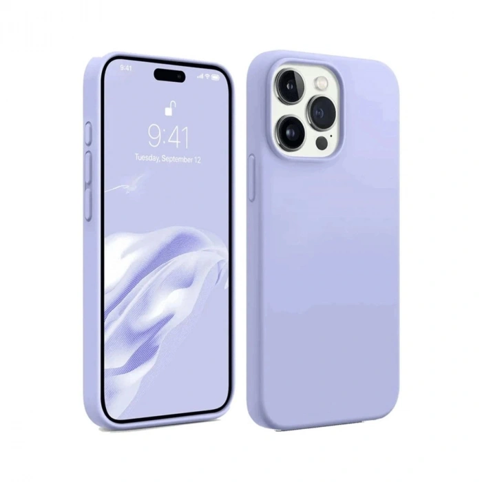 MARSİLYAN™- Apple İphone 15 Pro Kılıf First Silikon - Lila